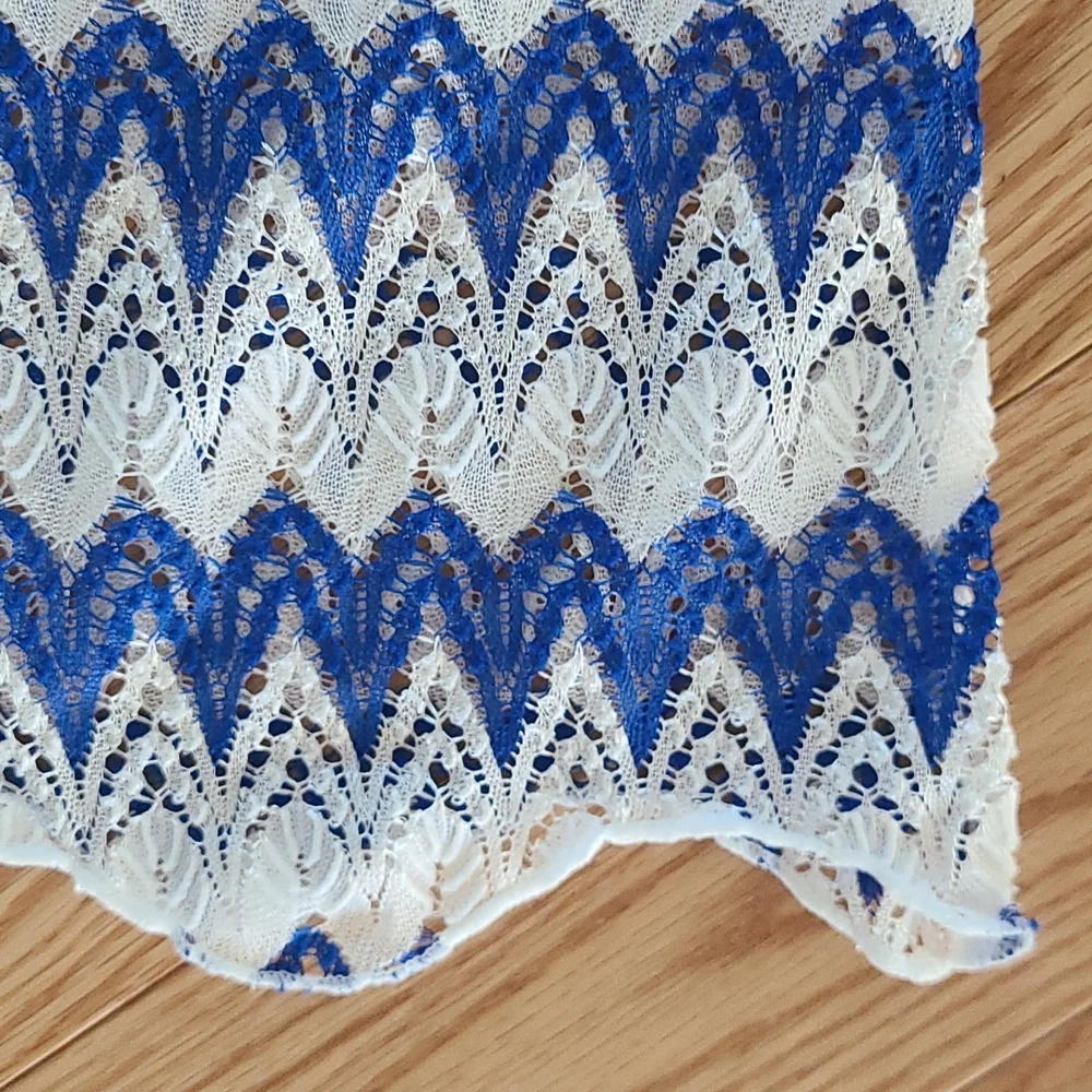 Shein Swim Cover-up Beach Capris.  Size Small*  Blue/White Chevron - Picture 4 of 7